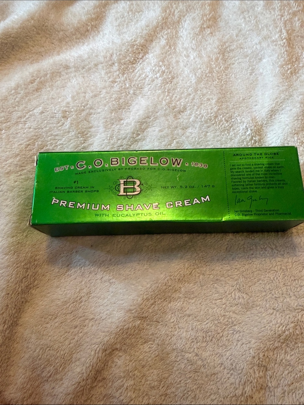 C.O. Bigelow Premium Shave Cream with Eucalyptus Oil - Green